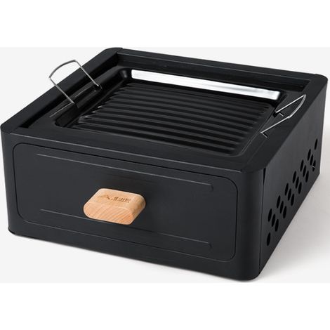 Barbecue au Charbon Portable Noir  31×31×17cm, Grill de Camping Compact pour Jardin, Facile à Nettoyer (1/5)
