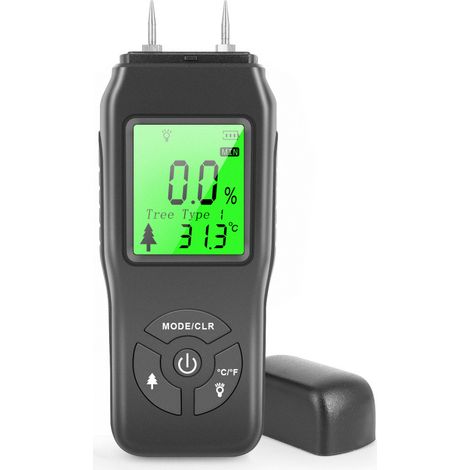 Higrómetro digital portátil con pantalla LCD retroiluminada y detector de fugas. (1/5)