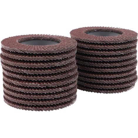 20 disques à lamelles abrasives grain 80, 100 x 16 mm, pour meulage. (1/5)