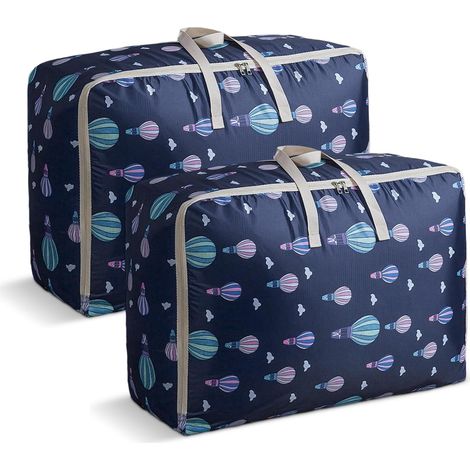 sacs de rangement, 84 l, sac de déménagement avec fermeture éclair, sac de rangement sous le lit, imperméable, table à langer sous le lit pour vêtements, couvertures, oreillers (1/5)