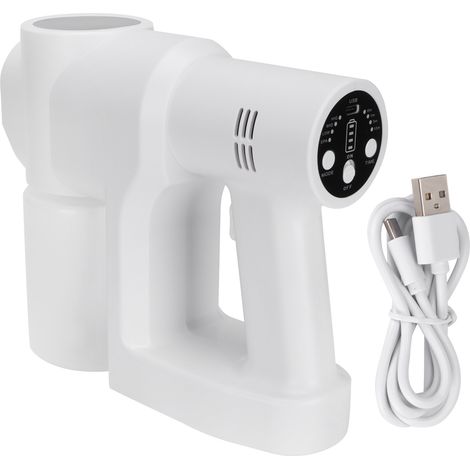 Distributeur de spray désinfectant électrique blanc sans fil, atomiseur rechargeable à main avec câble USB pour nettoyage domestique (1/5)