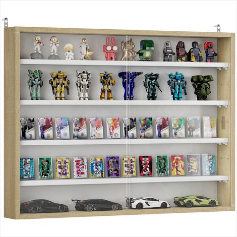 Bibliothèque Meuble vitrine mural chêne 80 x 9,5 x 60 cm (1/5)