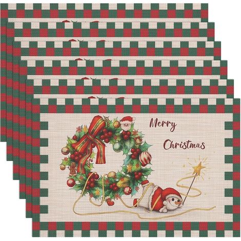 Sottopentole natalizie per tavolo in PVC 6 pezzi 45x30 cm Natale (1/5)