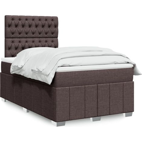 Boxspringbett mit Matratze Dunkelbraun 120x200 cm Stoff