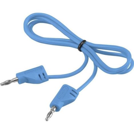 Cordon de mesure[Banane mâle 2 mm -Banane mâle 2 mm ] Ultra flexible 0.60 m,bleu,MSB-2002.2 A (1/4)