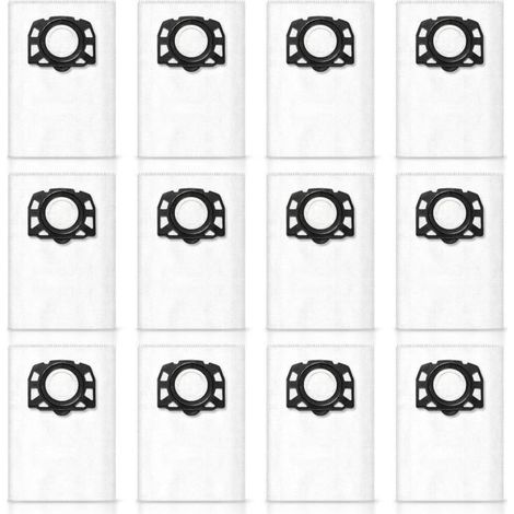 Kfi 357 Lot De 12 Sacs Filtrants En Non-Tissé Pour Aspirateurs Kärcher Wd 3 / Wd 2 Plus / Wd 2-18 / Se 4001 /Se 4002 /Mv2 /Mv3 /Kw (1/5)