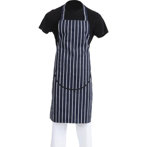 Tablier Bavette Avec Poche Whites Rayé Marine Et Blanc - Whites Chefs Clothing