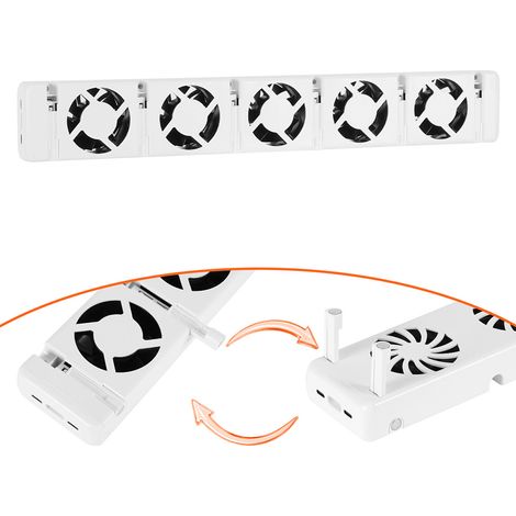 Jiubiaz Ventilateur pour radiateur Amplificateur pour radiateur Economies d'énergie Blanc Mono Set 5 ventilateurs (1/5)