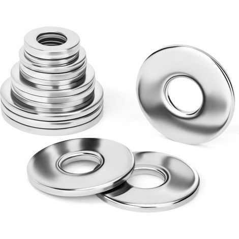 100 Pièces Rondelles Métal INOX M5 x 10 mm Rondelles Plates Acier Inoxydable A2 V2A Norme DIN 9021 pour Vis Écrous et Boulons (1/5)