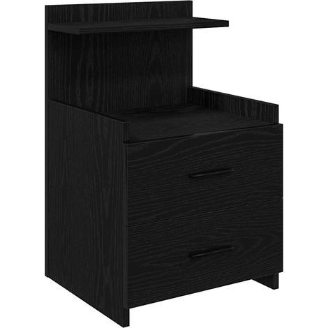 Maison Exclusive - Comodino con 2 cassetti Nero 40x36,5x62 cm