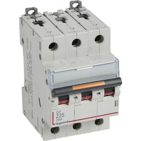 Legrand 409926 Disyuntor dx≥ 25ka - Curva Z - 3P 400v 25A - tornillo/tornillo - 3 Módulos