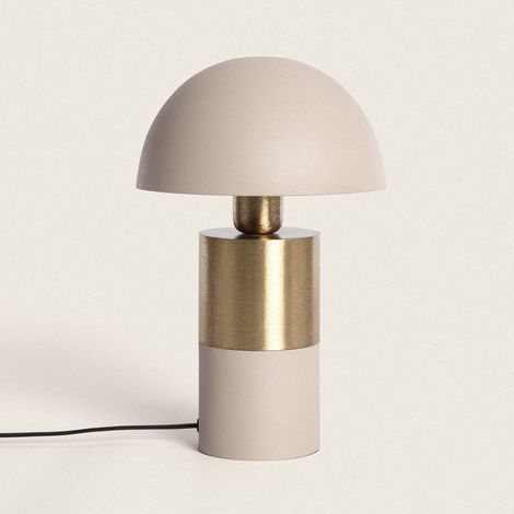 Lámpara de Mesa Metal Tanev Lis Beige