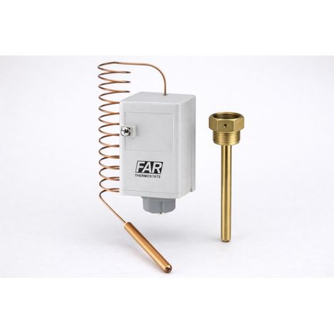 Thermostat mit Kapillarrohr zur Fernmessung und geschützter Einstellung FAR 7953 1/2"