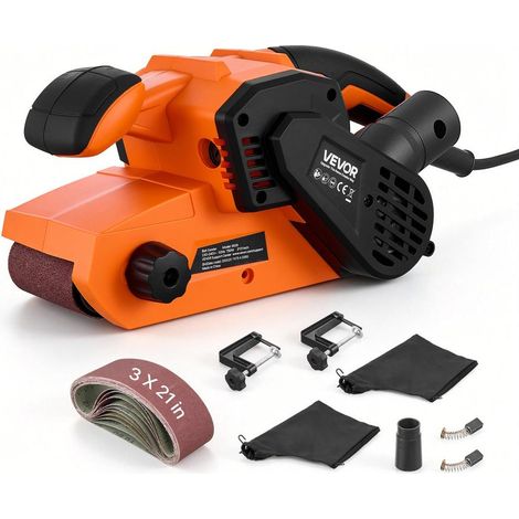 Moteur Puissant 750W 6 Vitesses Ponçage Précis et Propre Ponceuse à Bande 76x533 mm pour Travaux du Bois et Décapage Atelier (1/5)