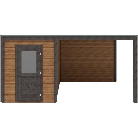 Abri de jardin en bois Luma 5.06x3.09m - 15.64m2 - Ep. 28mm - Traité (1/3)