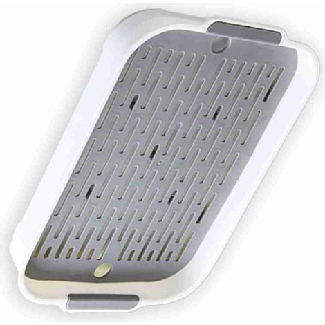 Plat de Drainage Double Étagère Plastique Alimentaire pour Égoutter Fruits et Verres, Plateau de Séchage Anti-Skid 270 mm Bleu Yellow (1/4)