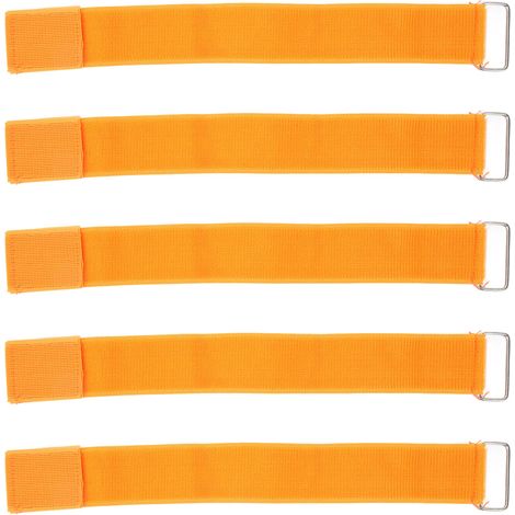 5Pièces Bandes de Course à 3 Pattes Élastiques Couleurs Vives pour Enfants Adultes Anniversaire Carnaval Fête Plein Air Orange (1/5)