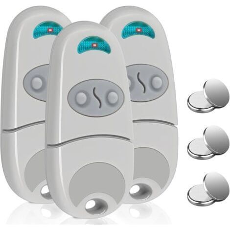 Lot de 3 télécommandes 433,92 MHz pour porte de garage C@me – 2 canaux – Transmission jusqu'à 50m – Clonage facile - 92MHz (1/4)