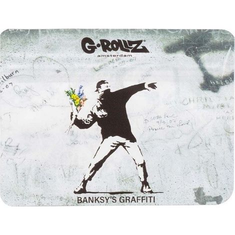 Banksys Flower Thrower Reißverschlusstasche 105x80mm (1/2)