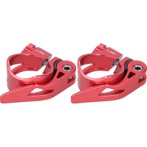 2-teilige Schnellspann-Sattelklemme aus Aluminiumlegierung, 31,8 mm, für Mountainbikes, C73 Rote Rohrbefestigung