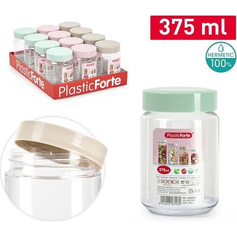 1 Pezzo Barattolo da Cucina Multiuso in Plastica Montecarlo 375 ml 3 Colori (1/3)