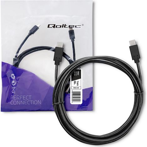 Cavo Qoltec USB 3.1 Tipo C Maschio  USB 3.1 Tipo C Maschio  1,4 m  Nero (1/5)