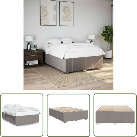 vidaXL Bettgestell ohne Matratze Taupe 160x200 cm Stoff