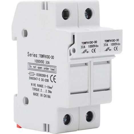 Porte-Fusible - 2 Pôles - Rail DIN - 1000 V DC - 25 A - Pour Fusible PS 10x38 mm - Photovoltaïque (1/5)