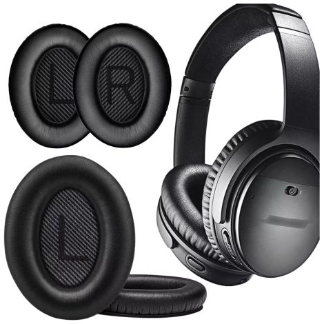 Coussinets d'oreille de rechange (x2) pour Bose QC35, QC25, QC15, AE2, QC2 et Alogy (noirs) (1/5)