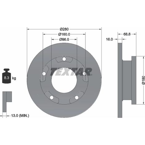 Lot de 2 Disques de frein Textar 92159103 FORD 1371421 1387152 1451161 2256895