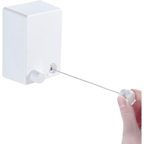 Invisiblecorde a Linge Retractable Etendoir Exterieur, Fil a Linges Retractable Mural Étendoir à Linge Gain de Place, Corde à Linge Invisible pour Intérieur & Extérieur 4.2M (1/5)