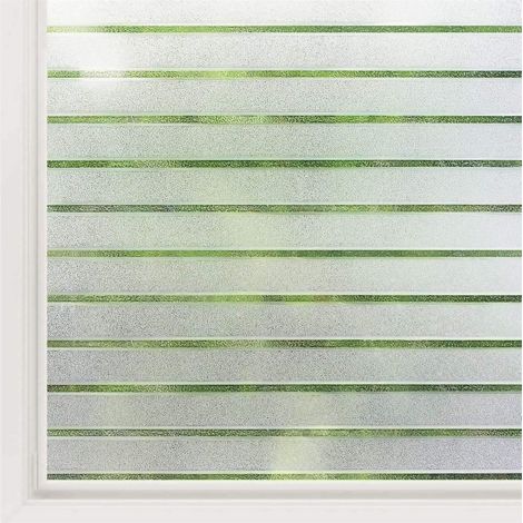 Film adhésif de confidentialité autocollant 45x100cm, feuille de protection fenêtre sans colle, verre dépoli occultant, pose facile, découpable, pour salle de bain et bureau, 1 rouleau. (1/5)