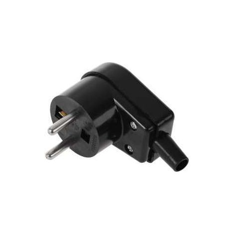 Winkelstecker mit Erdung, schwarz, W 7 (1/2)