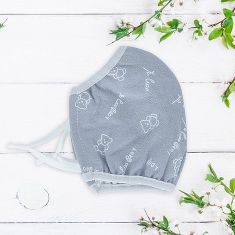 Lot de 2 masques de protection anti-poussière respirants et lavables pour adultes (hommes et femmes), imprimé gris. (1/5)