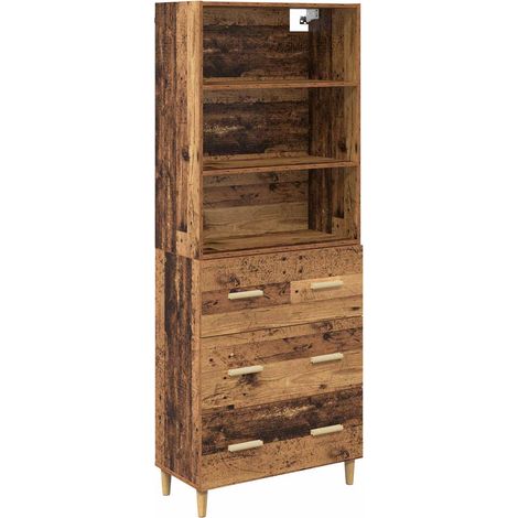 Maison Exclusive - Aparador alto con cajón Madera envejecida 69,5