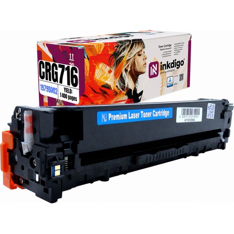 Toner Inkdigo CRG716C compatibile con Canon imageCLASS MF8050cn LBP5050, certificato TÜV. (1/5)