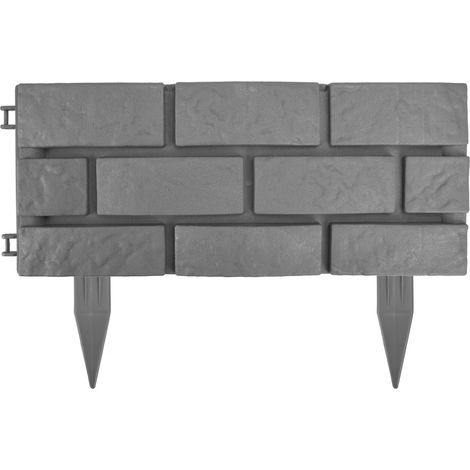 ASAB 4PK Grey Brick Effect Lawn Edging (1/5)