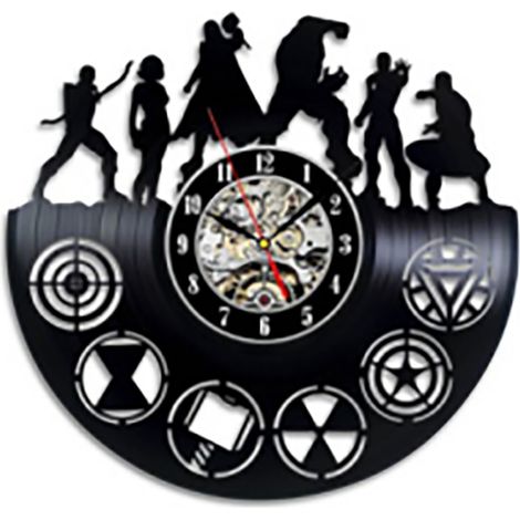 Horloge Murale Déco Moderne Silencieuse en Vinyle 31cm Design Élégant pour Salon Bureau Bar