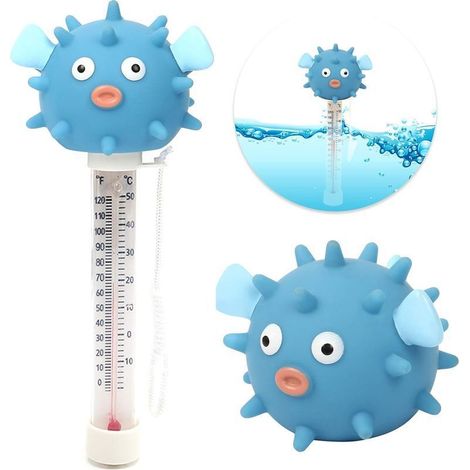 Thermomètre flottant pour piscine intérieure et extérieure – Grand modèle précis avec chaîne d’immobilisation – Adapté aux piscines, spas et bains à remous