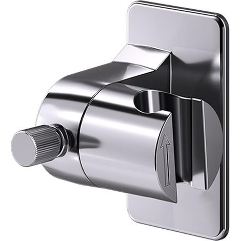 Support de Douche Réglable 360° sans Percage,Fixation Murale Autocollante Solide sans Trace,Porte-Douchette pour Barre de Douche,Salle de Bain,Hôtel,Argent (1/5)