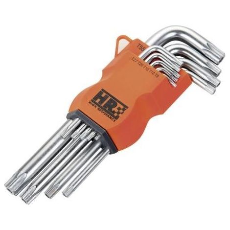 JEU DE 9 CLÉS TORX INVIOlABLES, SUPPORT PLASTIQUE ALYCO ORANGE