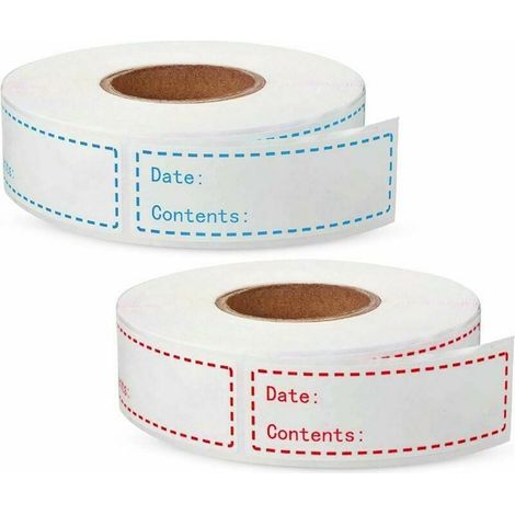 Etiquettes congelation, etiquette bocaux, 1000 pièces etiquette confiture, etiquettes autocollantes, pour bouteille, pot Mason, pot de stockage, pot alimentaire, emballage cadeau (75 x 25mm) (1/4)