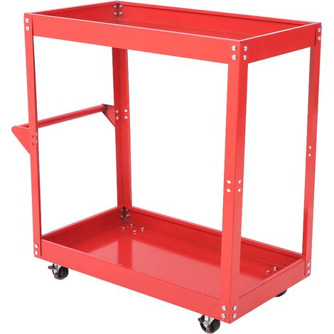 Werkstattwagen mit 2 Rollregalen, tragbarer mobiler Aufbewahrungswagen für mechanische Werkzeuge und Garagen (1/5)