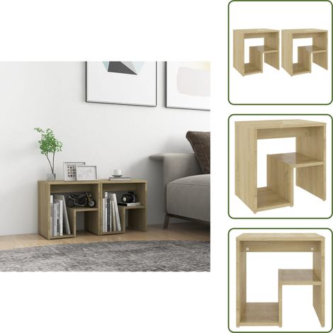 The Living Store Comodini 2 pz Rovere Sonoma 40x30x40 cm in Legno Multistrato - Comodino rovere sonoma