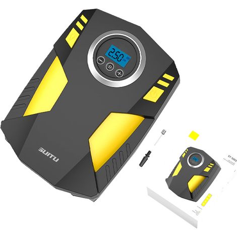 Gonfleur de pneus numérique 12V Portable Compact Affichage LCD Rapide ABS pour Voiture Moto Bateau Jouets Gonflables (1/5)