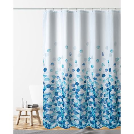 Rideau de douche imperméable 1 pièce, rideau de douche en polyester lavable en machine, rideau de douche de salle de bain 180x200 cm, 12 cro (1/4)
