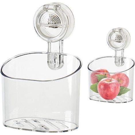 Étagère à ventouses, organisateur de douche transparent à ventouses - Étagère étanche sans perçage pour paroi de douche, panier de (1/5)