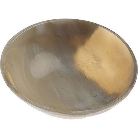 Coupelle Ronde en Corne Naturelle Blonde - 6.5cm de Diamètre - Pièce Artisanale Unique - Style Ethnique (1/2)