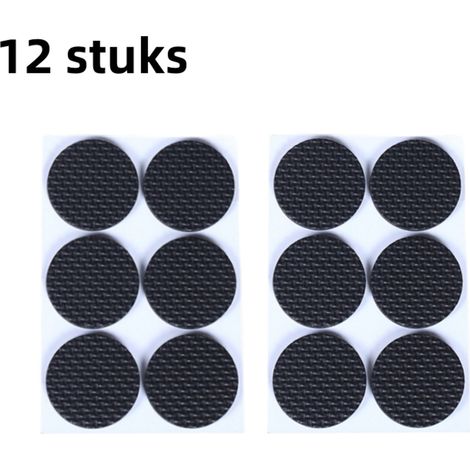 12 petits coussinets de pied de table et chaise en vrac diamètre 4,6 cm autocollant résistant aux rayures résistant à l usure coussinets de protection silencieux noir (1/5)