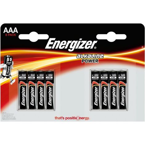 Piles alcalines Energizer AAA / LR03 - 8 pièces (blister) (1/3)